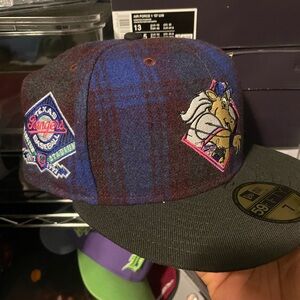 New Era Burgundy and Blue Plaid Cap